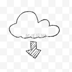 云彩图片_手绘卡通线描云朵箭头