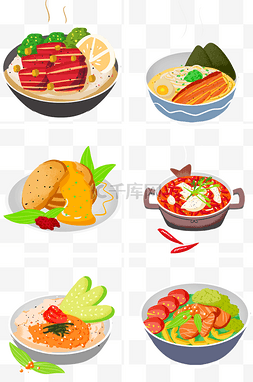 卡通美食中餐图片_特色餐饮美味食物手绘