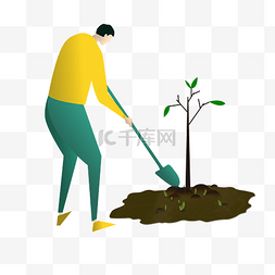 植树节简约图片_手绘AI矢量植物节插画
