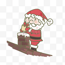 圣诞节圣诞老人烟囱卡通插画