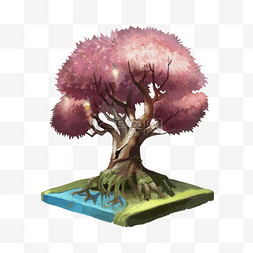 游戏场景图片_粉色的樱花树素材
