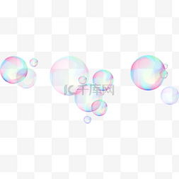矢量手绘彩色泡泡