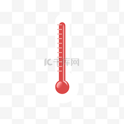 矢量图红色的玻璃温度计