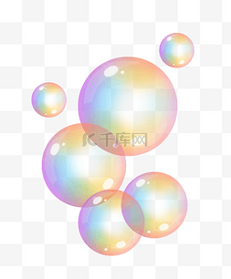 彩色气球图片_彩色气泡吹泡泡插画