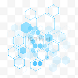 科技感扇形图图片_蓝色医学科技几何元素