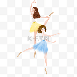 培训班舞蹈图片_卡通人物跳芭蕾舞的女孩