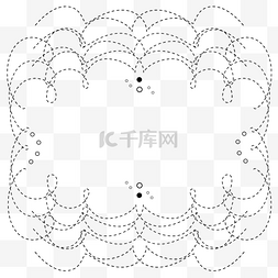 海浪图片_黑白手绘通用波浪装饰边框