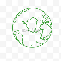 绿色线性地球PNG