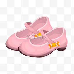 卡通女孩鞋子图片_粉红色高跟鞋婴儿鞋