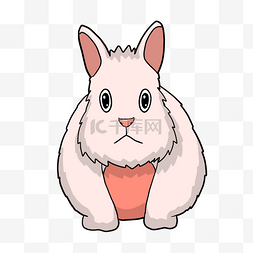 白色的小兔子手绘插画
