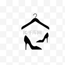 女鞋元素图片_黑色剪影时尚高跟鞋