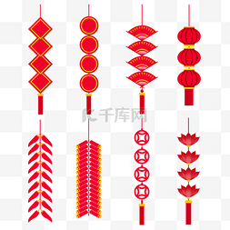 装饰花灯图片_新春佳节灯笼扇子鞭炮花灯喜庆挂