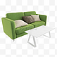 绿色帆布长沙发小清新