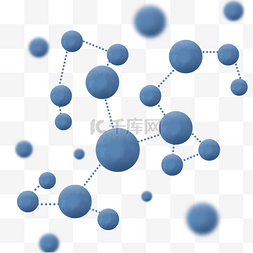 化学紧致图片_精美蓝色分子结构