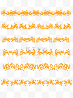 花纹边框图片_欧式复杂边框套图橙色可商用元素
