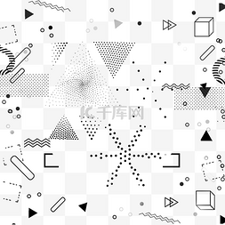 海报创意几何图片_孟菲斯风格线条点线面不规则几何