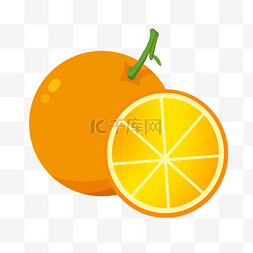 橙子切面图片_黄色橙子切面插画