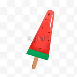 手绘西瓜冰淇淋图片_卡通手绘夏天西瓜冰棍