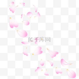 花瓣图片_手绘落花花瓣插画