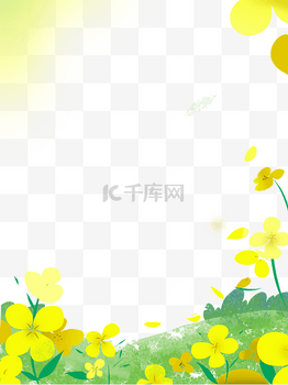 春天春花黄花美景装饰边框清明节气