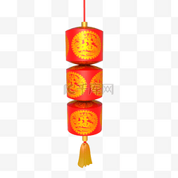 中国风大红喜庆图片_C4D立体中国风灯笼大红灯笼
