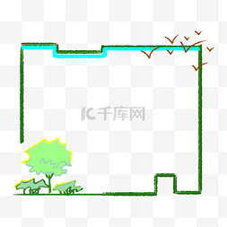 树木装饰绿色边框