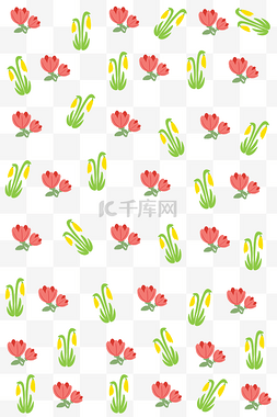 红色卡通花朵图片_手绘花朵植物底纹