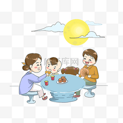 月饼插图图片_中秋节相关卡通插图下载