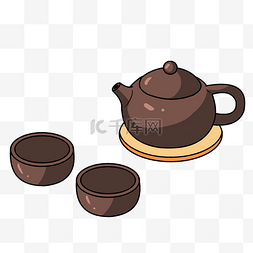 手绘棕色茶壶