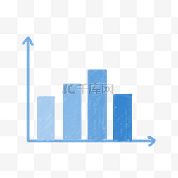 蓝色手绘柱形图