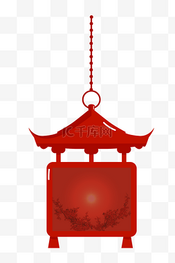 红色建筑灯笼