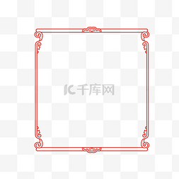 红色时尚图片_红色古风边框装饰图免抠图