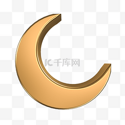 晚安安海报图片_C4D金属质感立体月亮