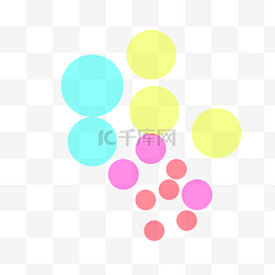 水彩彩色圆圈图案