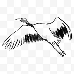 白鹭水墨图片_创意水墨飞舞的仙鹤