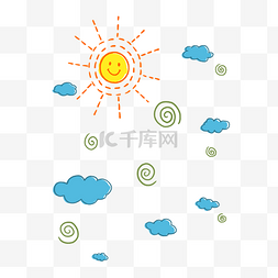 太阳笑脸图片_卡通风景抽象图PNG