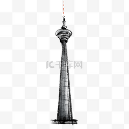 广播社团招新图片_黑色的天津广播电视塔