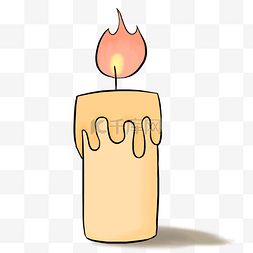 蜡烛火苗手绘图片_橙色手绘蜡烛元素