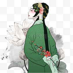 服装展会图片_中国风戏曲服装插画一