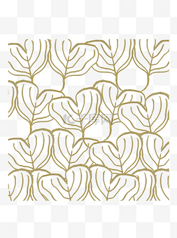 树叶线条纹理图片_手绘线条金色树叶植物纹理底纹设