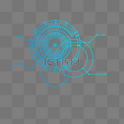 矢量抽象科技线条图片_平面设计蓝色科技圆形元素