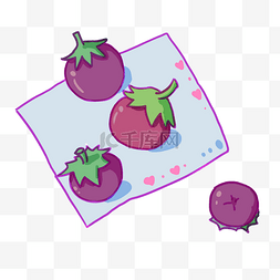 春天紫色的果子插画