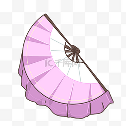 粉色的扇子图片_手绘粉色扇子插画