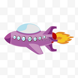 紫色的宇宙飞船插画