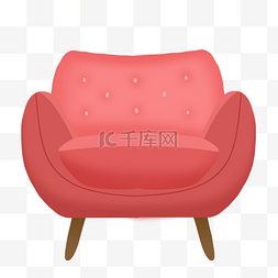 卡通坐垫图片_家装节红色座椅免抠PNG素材