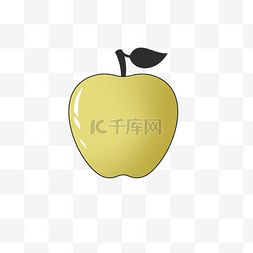 水果类装饰图案通黄苹果