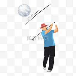 手绘矢量打高尔夫球的男人