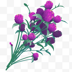 手绘一束紫色的小花