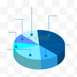 蓝色饼状图