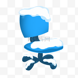 覆盖冰雪图片_手绘大雪覆盖椅子插画